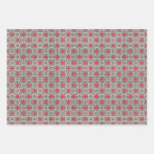 Modern geometrisch patroon Art Deco grijs rood, be Inpakpapier Vel (Voorkant 3)