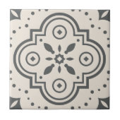 Modern geometrisch patroon decoratief zwart wit tegeltje (Voorkant)