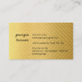 MODERN GEOMETRISCH PATROON diamant zwart wit goud Visitekaartje (Achterkant)