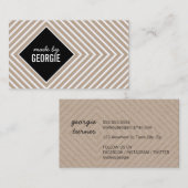 MODERN GEOMETRISCH PATROON diamant zwart wit kraft Visitekaartje (Voorkant / Achterkant)