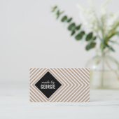 MODERN GEOMETRISCH PATROON diamant zwart wit kraft Visitekaartje (Staand voorkant)