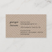 MODERN GEOMETRISCH PATROON diamant zwart wit kraft Visitekaartje (Achterkant)