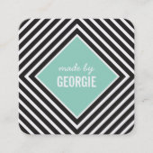 MODERN GEOMETRISCH PATROON diamant zwart wit munt Vierkante Visitekaartje (Voorkant)