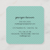 MODERN GEOMETRISCH PATROON diamant zwart wit munt Vierkante Visitekaartje (Achterkant)