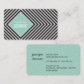 MODERN GEOMETRISCH PATROON diamant zwart wit munt Visitekaartje (Voorkant / Achterkant)