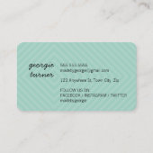 MODERN GEOMETRISCH PATROON diamant zwart wit munt Visitekaartje (Achterkant)