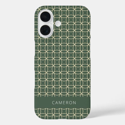Modern geometrisch patroon Forest Green gepersonal Case-Mate iPhone Case (Achterkant)