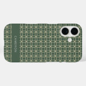 Modern geometrisch patroon Forest Green gepersonal Case-Mate iPhone Case (Achterkant (horizontaal))
