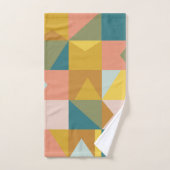 Modern geometrisch patroon in aardtoononen bad handdoek (Handdoek)