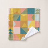 Modern geometrisch patroon in aardtoononen bad handdoek (Wasdoekje)