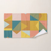 Modern geometrisch patroon in aardtoononen bad handdoek (Handdoek)