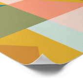 Modern geometrisch patroon in  aardtoononen poster (Hoek)