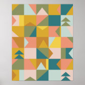 Modern geometrisch patroon in  aardtoononen poster (Voorkant)