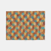 Modern geometrisch patroon in bruin beige en blauw fleece deken (Voorkant (Horizontaal))