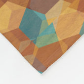 Modern geometrisch patroon in bruin beige en blauw fleece deken (Hoek)