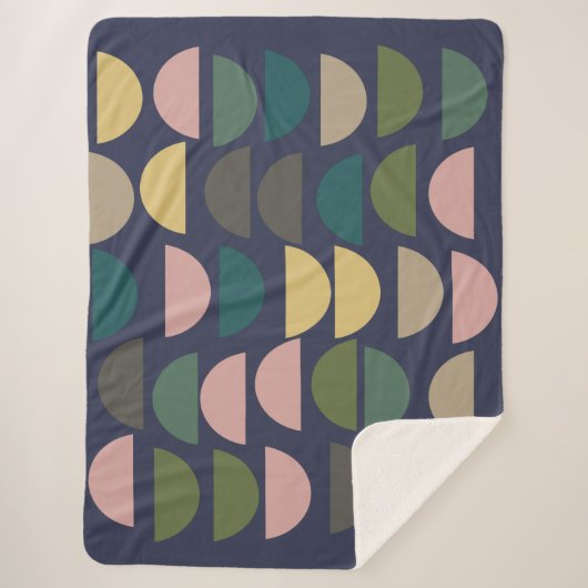 Modern geometrisch patroon in pasteelaardbedekking sherpa deken (Voorkant)