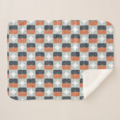 Modern geometrisch patroon in terracotta, marinebl sherpa deken (Voorkant (horizontaal))