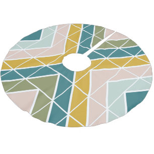 Modern geometrisch patroon in zachte aardetinten kerstboom rok