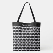 Modern geometrisch patroon in zwart-wit tote bag (Achterkant)