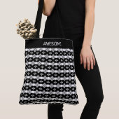 Modern geometrisch patroon in zwart-wit tote bag (Dichtbij)