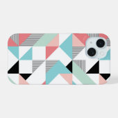 Modern geometrisch patroon iPhone 15 case (Achterkant horizontaal)