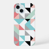 Modern geometrisch patroon iPhone 15 case (Achterkant)