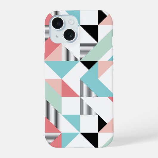 Modern geometrisch patroon iPhone 15 case (Achterkant)