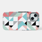 Modern geometrisch patroon iPhone 15 case (Achterkant horizontaal)