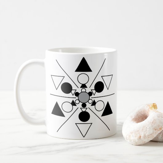 Modern geometrisch patroon koffiemok (Met donut)