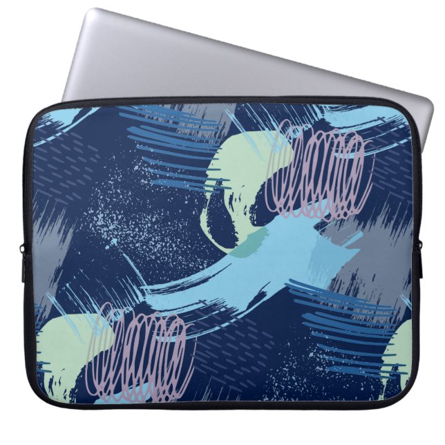 Modern geometrisch patroon laptop sleeve (Voorkant)