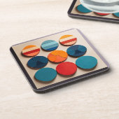 Modern geometrisch patroon met middelmatige midden bier onderzetter (Linkerzijde)