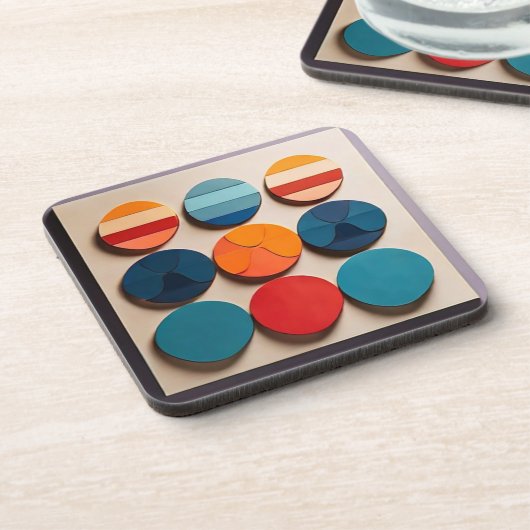 Modern geometrisch patroon met middelmatige midden bier onderzetter (Linkerzijde)