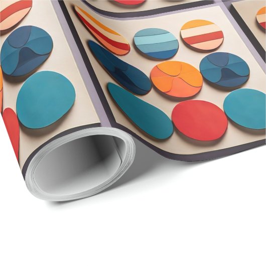 Modern geometrisch patroon met middelmatige midden cadeaupapier (Rol Hoek)