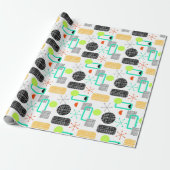 Modern geometrisch patroon met middelmatige midden cadeaupapier (Uitgerold)