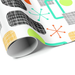 Modern geometrisch patroon met middelmatige midden cadeaupapier