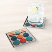 Modern geometrisch patroon met middelmatige midden glazen onderzetter (Schuin)