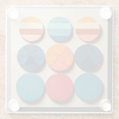 Modern geometrisch patroon met middelmatige midden glazen onderzetter (Achterkant)