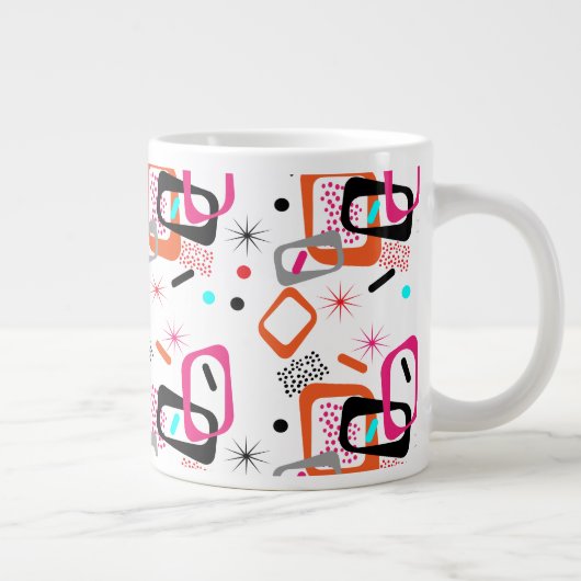 Modern geometrisch patroon met middelmatige midden grote koffiekop (Rechts)