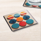 Modern geometrisch patroon met middelmatige midden kartonnen onderzetters (Schuin)