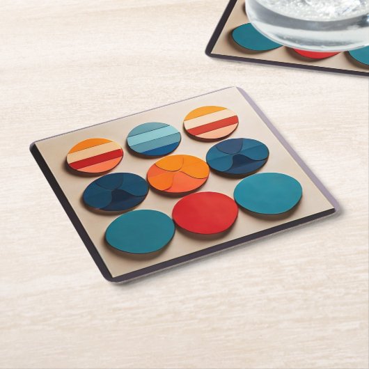 Modern geometrisch patroon met middelmatige midden kartonnen onderzetters (Schuin)