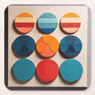 Modern geometrisch patroon met middelmatige midden kartonnen onderzetters