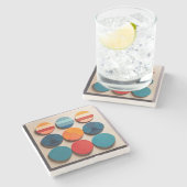 Modern geometrisch patroon met middelmatige midden stenen onderzetter (Zijkant)