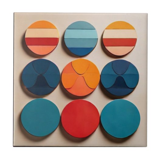 Modern geometrisch patroon met middelmatige midden tegeltje (Voorkant)