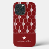 Modern geometrisch patroon met stermonogram Case-Mate iPhone case (Achterkant)