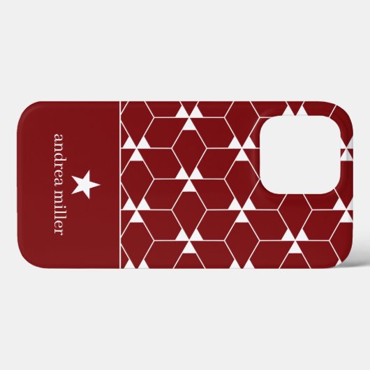 Modern geometrisch patroon met stermonogram Case-Mate iPhone case (Achterkant (horizontaal))