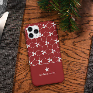 Modern geometrisch patroon met stermonogram Case-Mate iPhone case