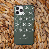 Modern geometrisch patroon met stermonogram Case-Mate iPhone case