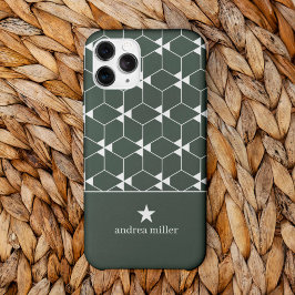 Modern geometrisch patroon met stermonogram Case-Mate iPhone case