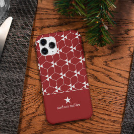 Modern geometrisch patroon met stermonogram Case-Mate iPhone case
