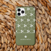 Modern geometrisch patroon met stermonogram Case-Mate iPhone case